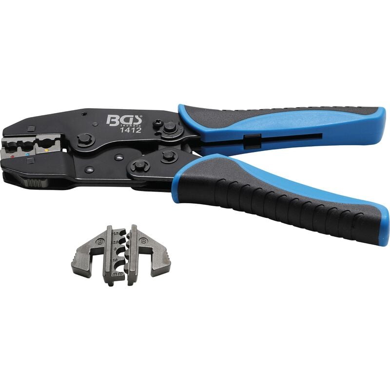 foto del prodotto bgs technic pinza per capicorda con funzione di cricchetto inserti profilo pressatura sostituibili