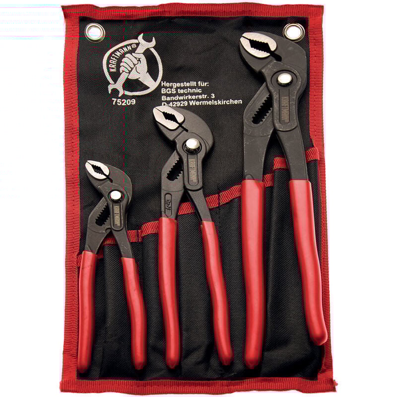 foto del prodotto bgs technic pinze poligrip regolabili set 3pz pappagallo 175 240 300mm bgs