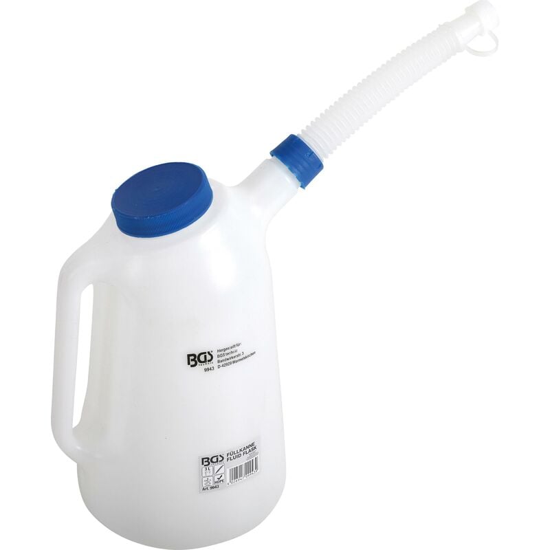 foto del prodotto bgs technic recipiente per fluidi con beccuccio e coperchio flessibili 3 l