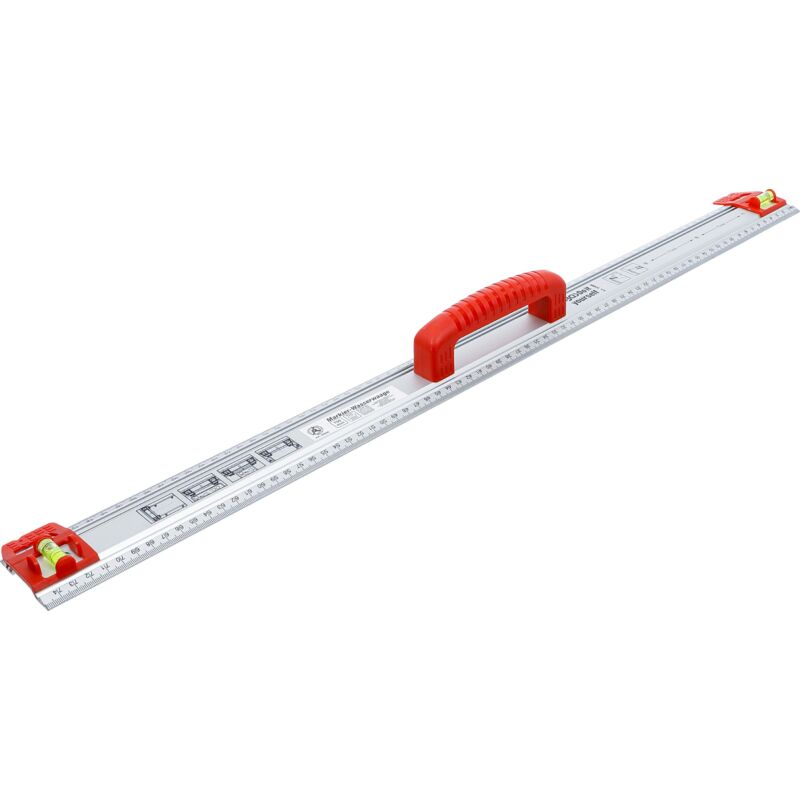 foto del prodotto bgs technic righello per tagliare e segnare con impugnatura e livella ad acqua 750 mm