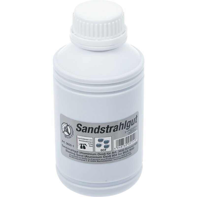 foto del prodotto bgs technic sabbia abrasiva per sabbiatura ossido di alluminio grana 60 850 g