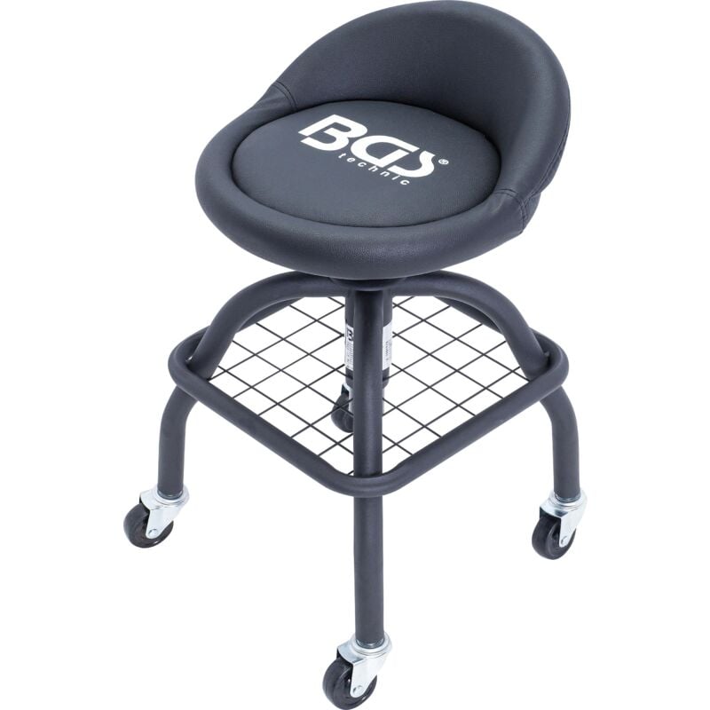 foto del prodotto bgs technic sedia da officina con 4 ruote regolabile in altezza 540 680 mm
