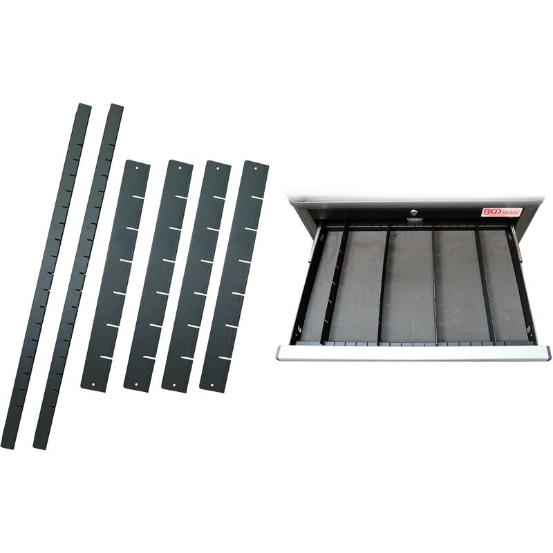 foto del prodotto bgs technic separatori per cassetti per carrello da officina profi 6 pz.