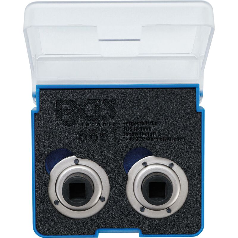 foto del prodotto bgs technic serie di adattatori per il riposizionamento dei pistoncini dei freni universale con 2 e 3 perni 2 pz.