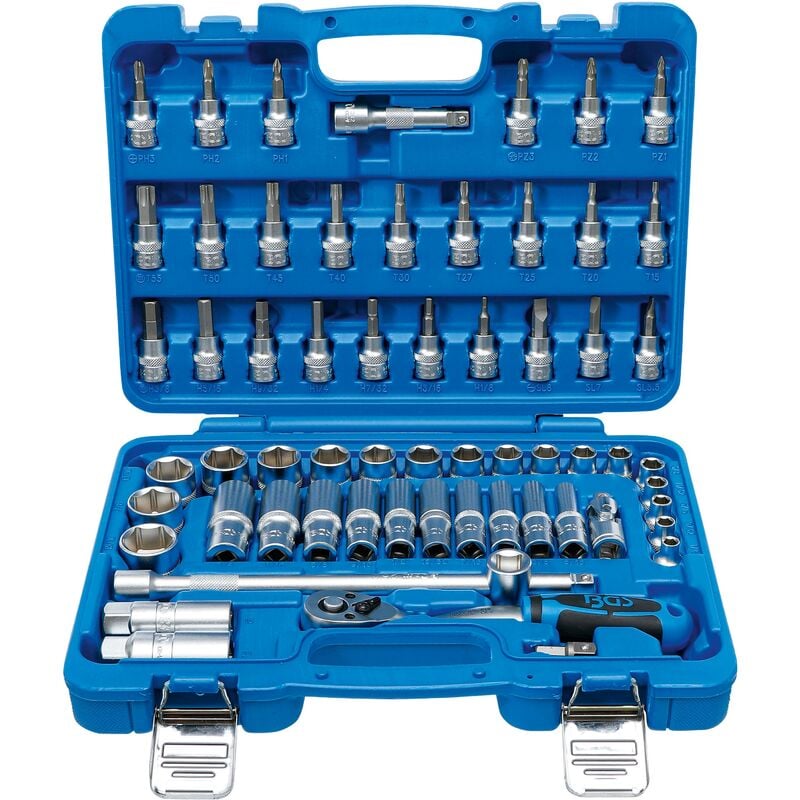foto del prodotto bgs technic serie di bussole 10 mm 3 8 dimensioni pollici 61 pz.