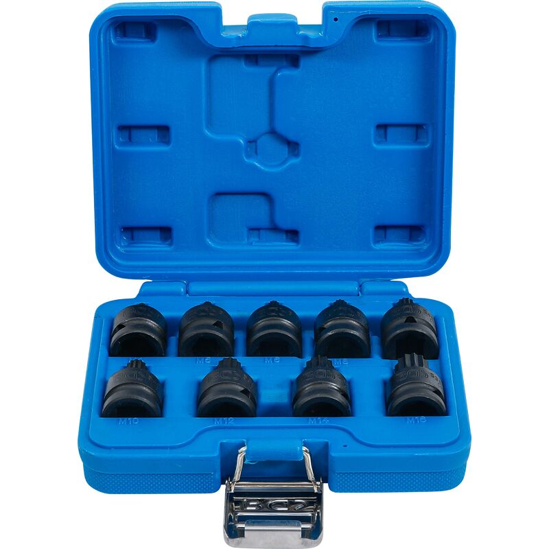 foto del prodotto bgs technic serie di bussole 12,5 mm 1 2 poligonale interno per xzn m4 m16 9 pz.