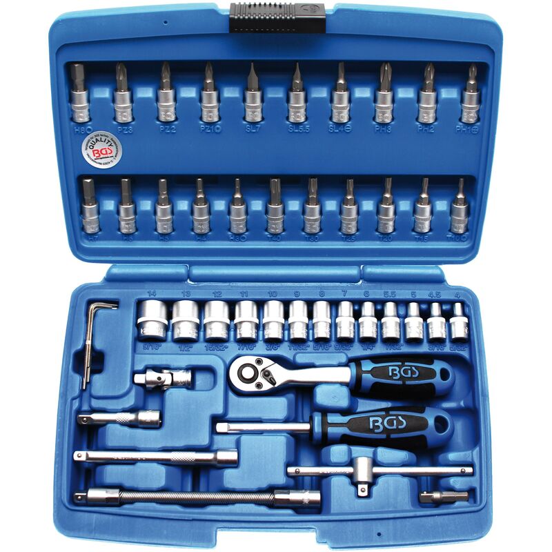 foto del prodotto bgs technic serie di bussole 6,3 mm 1 4 46 pz.