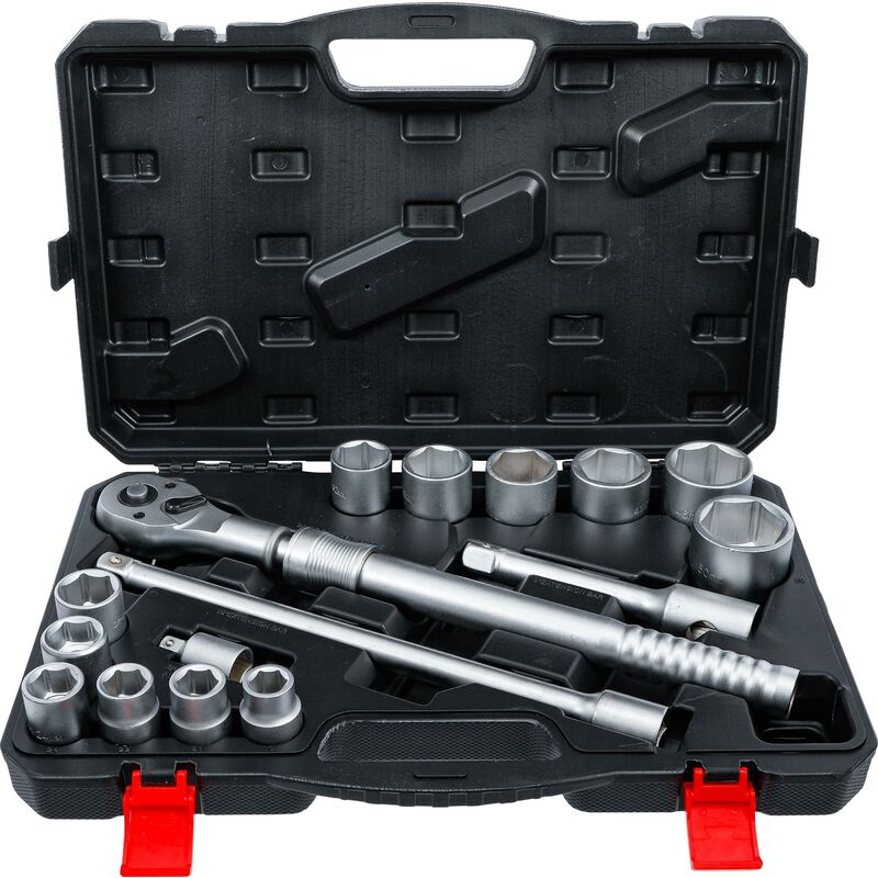 foto del prodotto bgs technic serie di bussole con cricchetto reversibile, estensibile 20 mm 3 4 19 50 mm 16 pz.