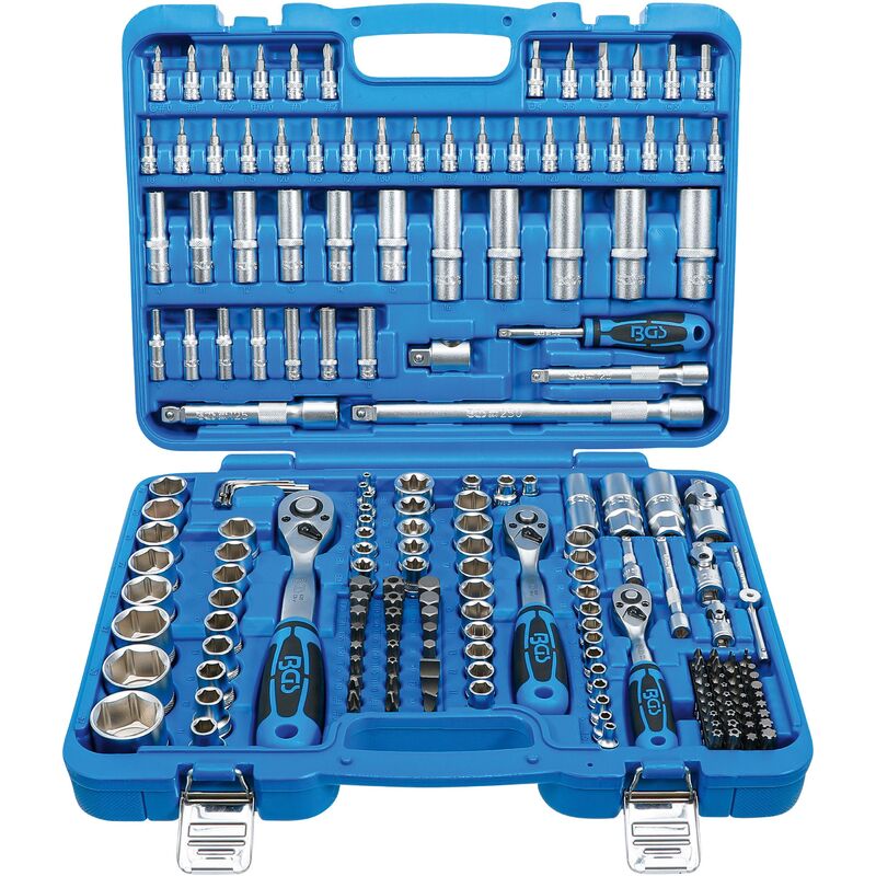 foto del prodotto bgs technic serie di bussole esagonali 6,3 mm 1 4 10 mm 3 8 12,5 mm 1 2 192 pz.