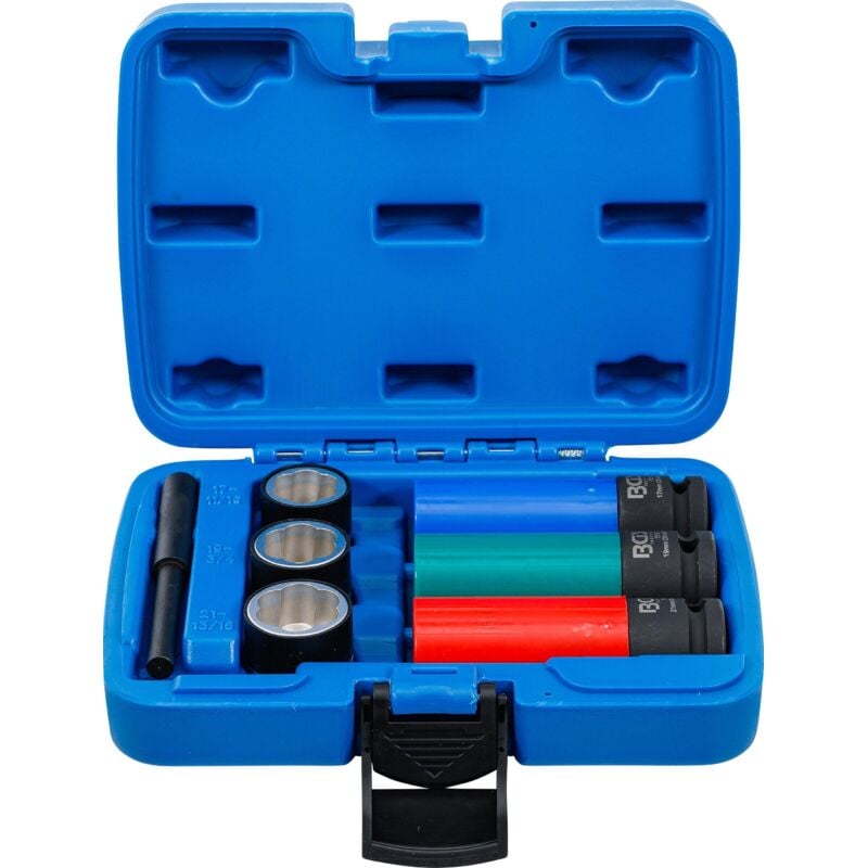 foto del prodotto bgs technic - serie di bussole esagonali cacciaviti con profilo elicoidale e bussole macch.riv.plastica 12,5 mm 1 2' 17 19 21 mm 7 pz.