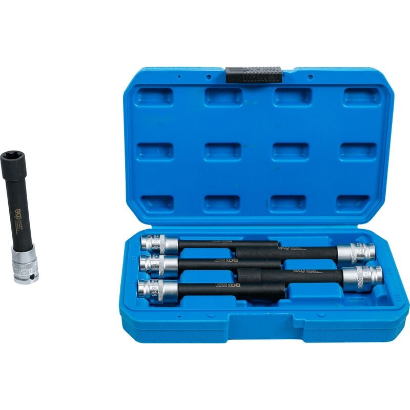 foto del prodotto bgs technic serie di bussole profilo e, extra lunghe 12,5 mm 1 2 e10 e20 6 pz.