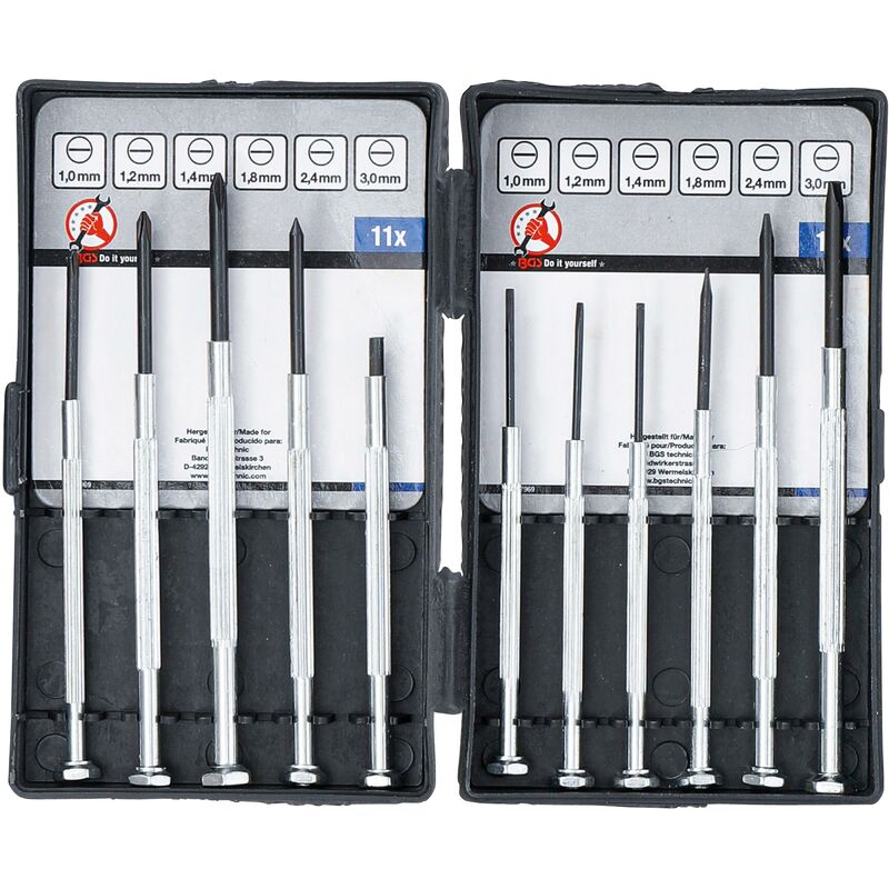 foto del prodotto bgs technic serie di cacciaviti di precisione 11 pz.