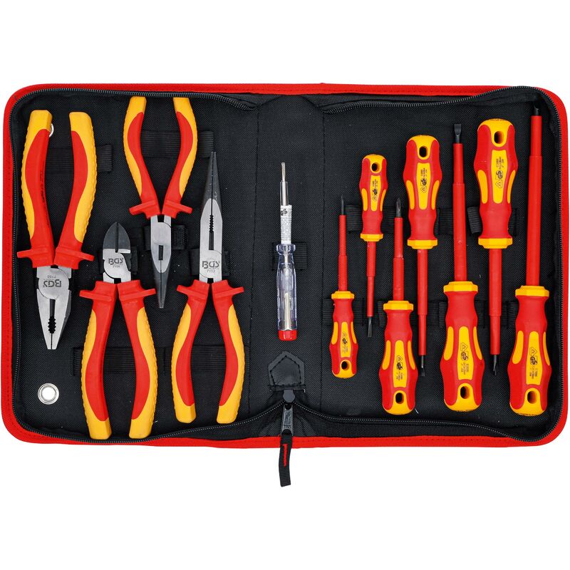 foto del prodotto bgs technic serie di cacciaviti e pinze per elettricisti vde 12 pz.