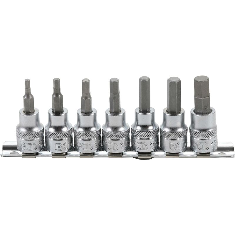 foto del prodotto bgs technic serie di chiavi a bussola 10 mm 3 8 esagono interno 1 8 3 8 dimensioni in pollici 7 pz.