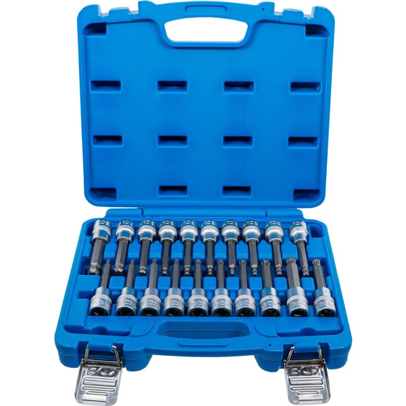 foto del prodotto bgs technic serie di chiavi a bussola 12,5 mm 1 2 esagono interno, profilo a t per torx , poligonale interno per xzn con testa sferica 20 pz.