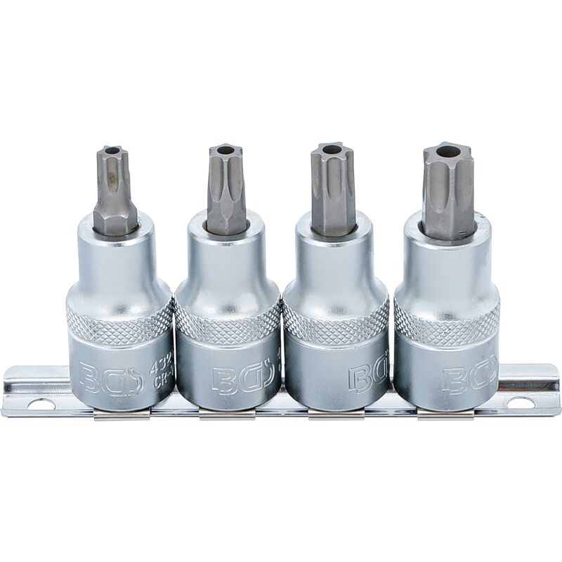 foto del prodotto bgs technic serie di chiavi a bussola 12,5 mm 1 2 profilo a t per torx con alesatura t40 t55 4 pz.