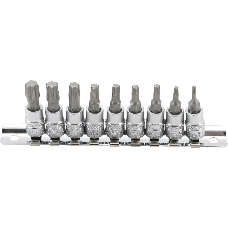foto del prodotto bgs technic serie di chiavi a bussola 6,3 mm 1 4 profilo a t per torx t10 t50 9 pz.