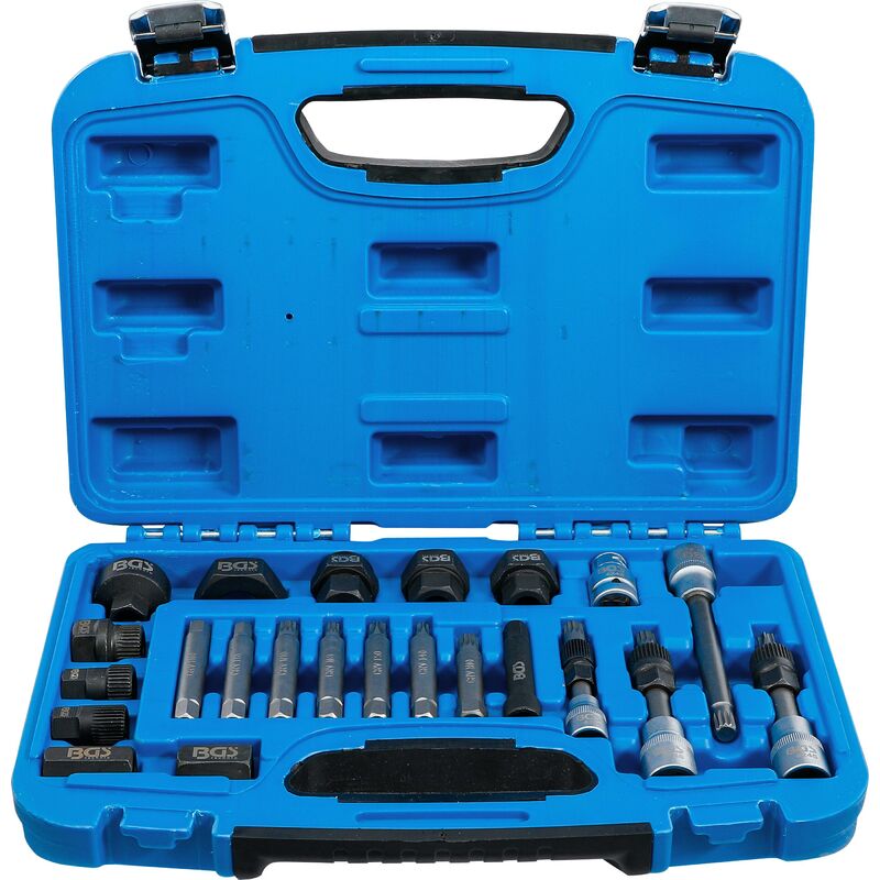 foto del prodotto bgs technic serie di chiavi a bussola e inserti per alternatori 23 pz.
