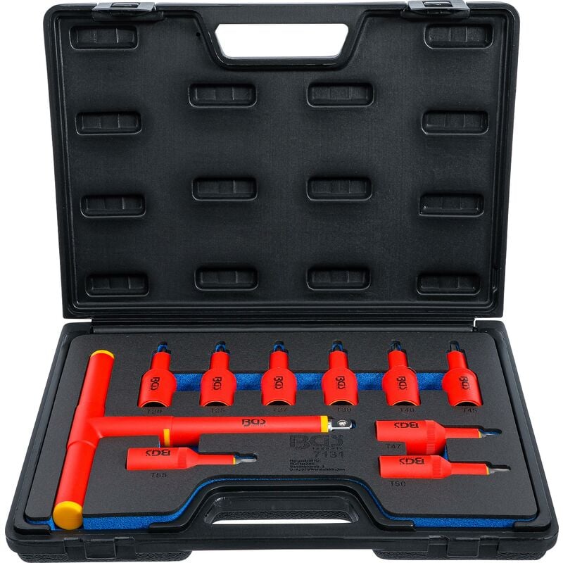 foto del prodotto bgs technic serie di chiavi a bussola per elettricisti 12,5 mm 1 2 profilo a t per torx t20 t55 10 pz.