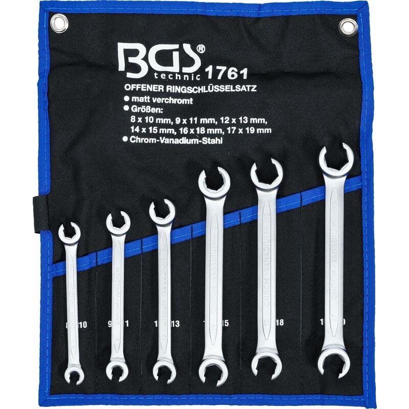 foto del prodotto bgs technic serie di chiavi a doppio anello aperte 8 x 10 17 x 19 mm 6 pz.