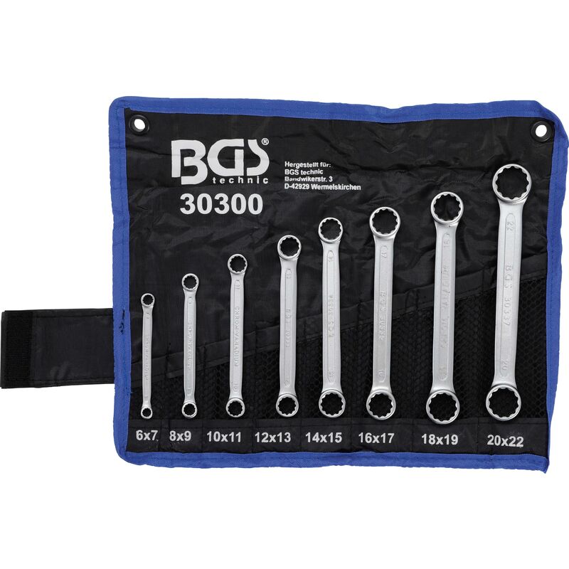 foto del prodotto bgs technic serie di chiavi a doppio anello extra piatte 6 22 mm 8 pz.