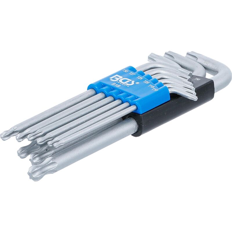 foto del prodotto bgs technic serie di chiavi ad angolo profilo a t per torx con testa sferica t10 t50 9 pz.