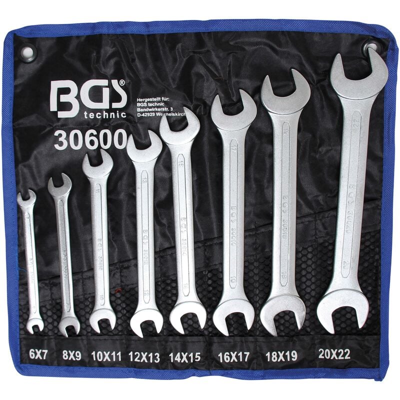 foto del prodotto bgs technic serie di chiavi combinate anello forchetta 6 22 mm 8 pz.