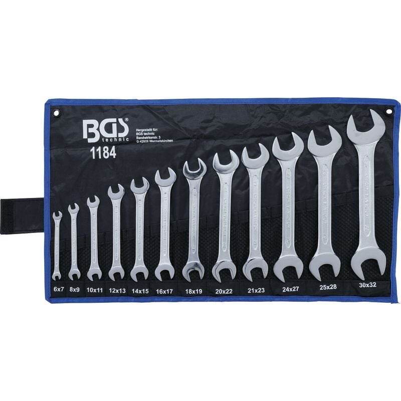 foto del prodotto bgs technic serie di chiavi combinate anello forchetta 6 x 7 30 x 32 mm 12 pz.