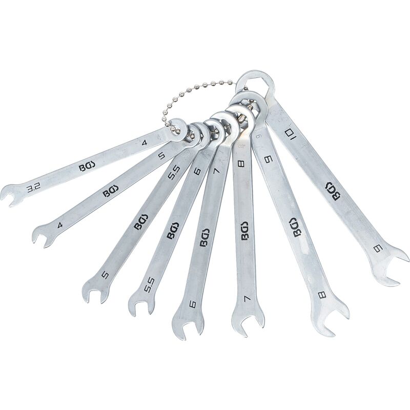 foto del prodotto bgs technic serie di chiavi combinate anello forchetta versione mini 4 10 mm 8 pz.