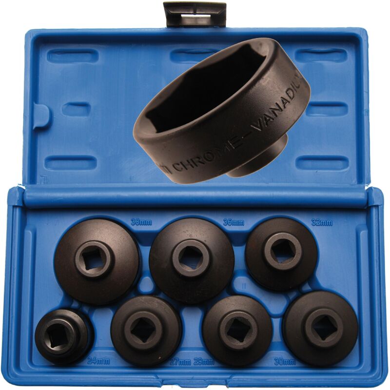 foto del prodotto bgs technic serie di chiavi per filtro dell olio 24 38 mm 7 pz.
