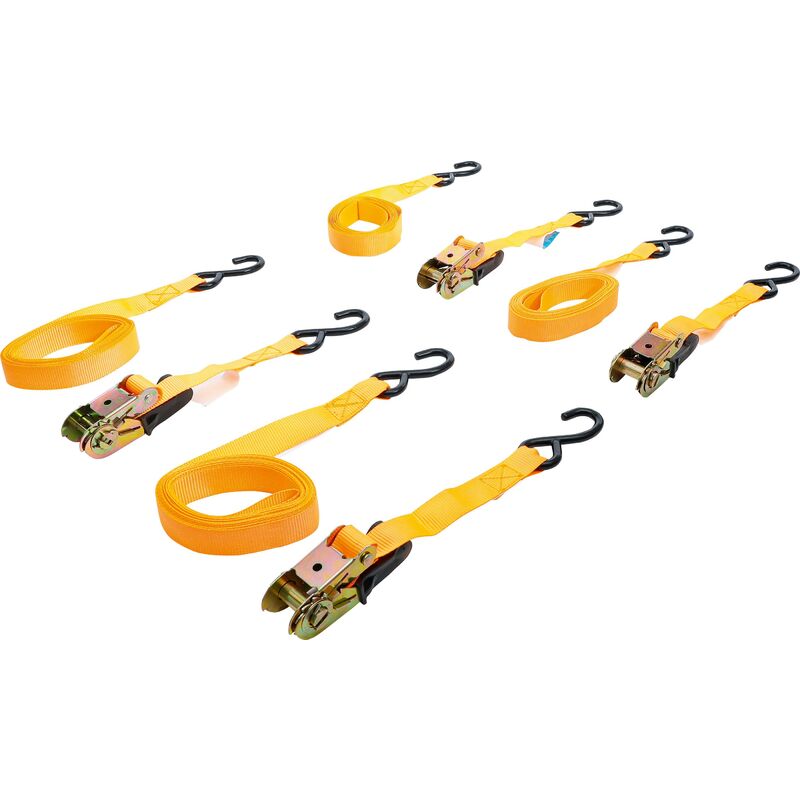 foto del prodotto bgs technic serie di cinghie di carico con tenditore con ganci pesanti 5 m x 25 mm 4 pz.