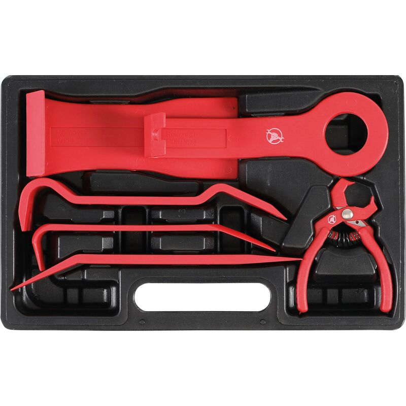 foto del prodotto bgs technic serie di cunei per modanature differenti forme con pinza per rivetti 6 pz.
