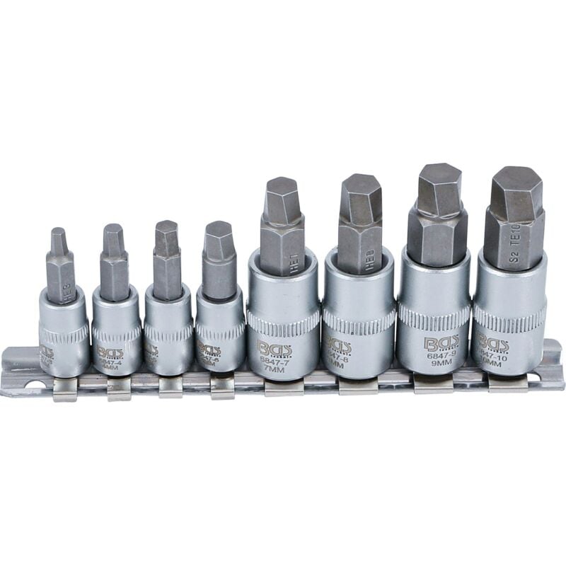 foto del prodotto bgs technic - serie di estrattori viti 6,3 mm 1 4' 10 mm 3 8' per attacco esagonale difettoso 3 - 10 mm 8 pz.