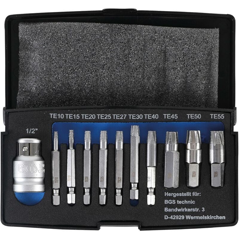 foto del prodotto bgs technic serie di estrattori viti per profilo a t difettoso per torx t10 t55 11 pz.
