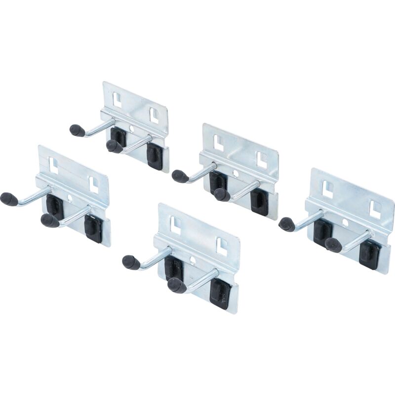 foto del prodotto bgs technic serie di ganci doppi 40 mm per sistema a parete 5 pz.