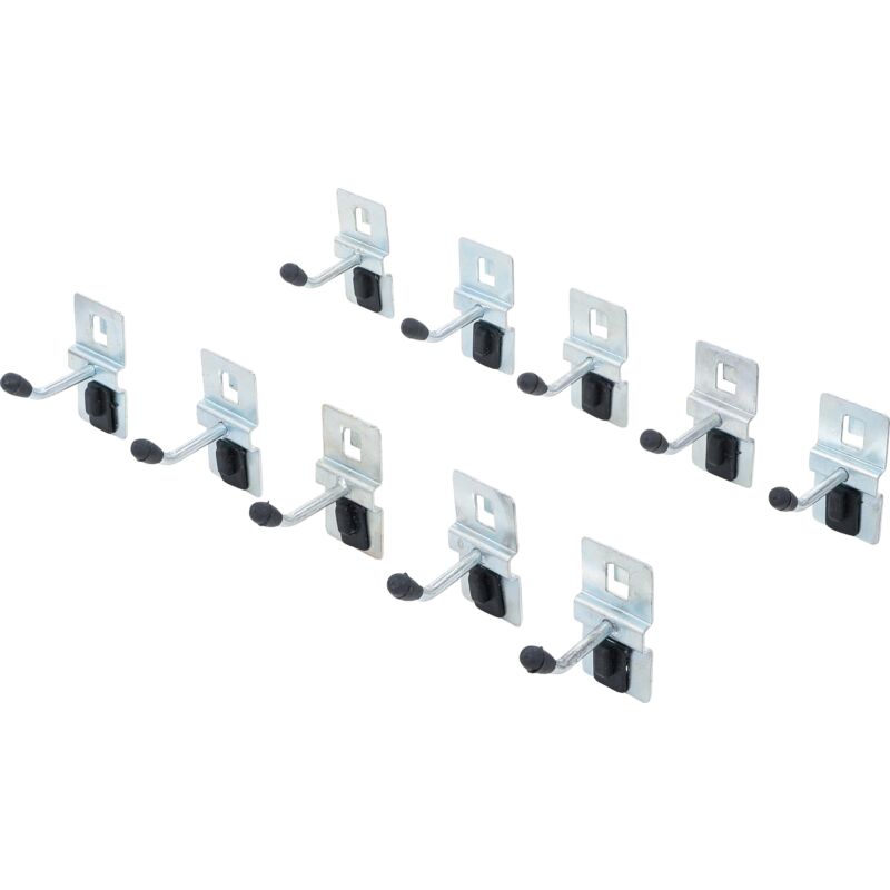 foto del prodotto bgs technic serie di ganci singoli 40 mm per sistema a parete 10 pz.
