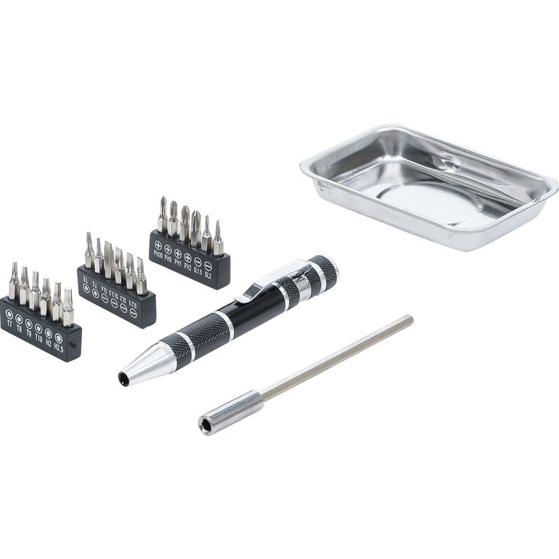 foto del prodotto bgs technic serie di inserti di precisione per cacciavite con vaschetta magnetica 21 pz.