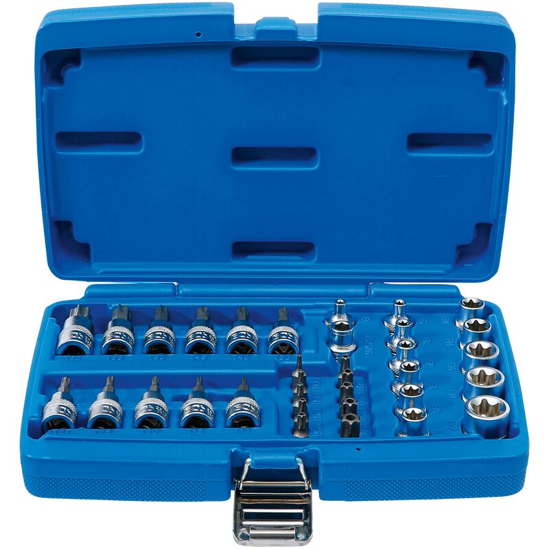 foto del prodotto bgs technic serie di inserti e bussole 10 mm 3 8 profilo a t per torx 34 pz.