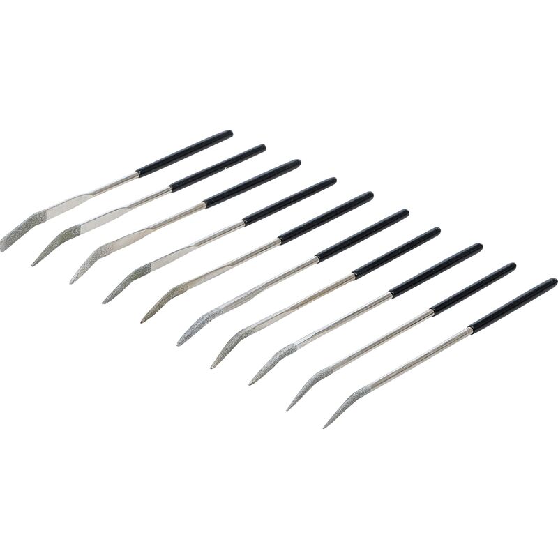foto del prodotto bgs technic serie di lime diamantate curve 140 x 3 mm 10 pz.