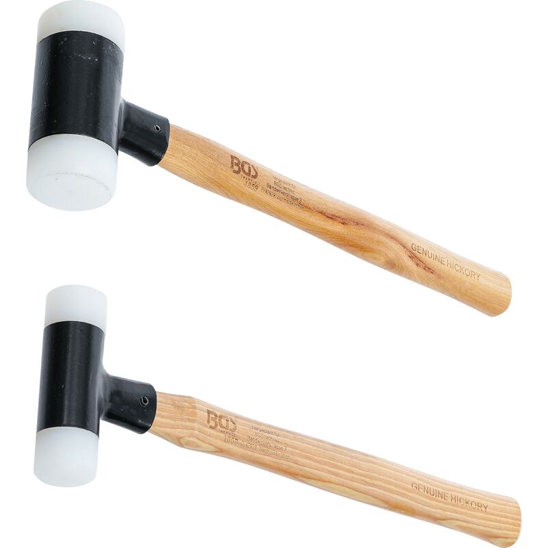 foto del prodotto bgs technic serie di mazzuole manico hickory antirimbalzo 30 45 mm 300 550 g 2 pz.