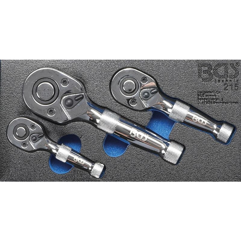 foto del prodotto bgs technic serie di mini cricchetti reversibili 6,3 mm 1 4 10 mm 3 8 12,5 mm 1 2 3 pz.
