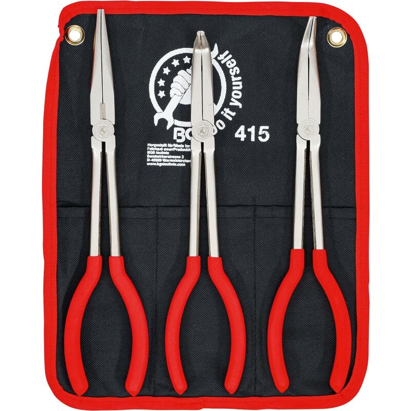 foto del prodotto bgs technic serie di pinze becchi mezzi tondi 0 35 70 260 285 mm 3 pz.