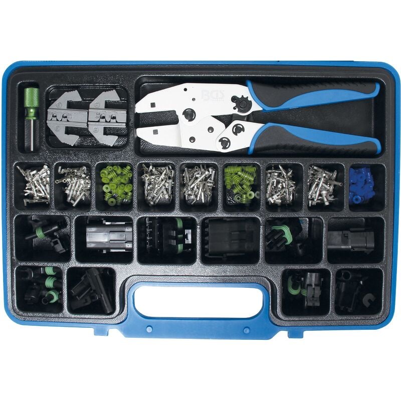 foto del prodotto bgs technic serie di pinze di crimpatura con connettori stagni 220 pz.
