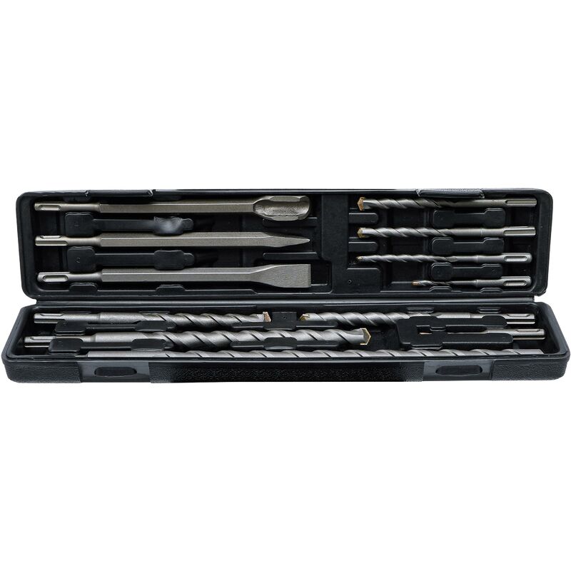 foto del prodotto bgs technic serie di punte per trapano e scalpello a percussione stelo sds, punte in metallo duro 5 20 mm 12 pz.