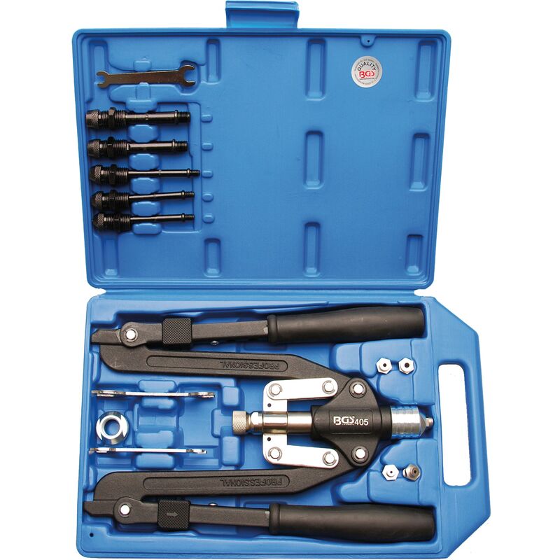 foto del prodotto bgs technic serie di rivettatrici professionali braccio lungo 3,2 6,4 mm