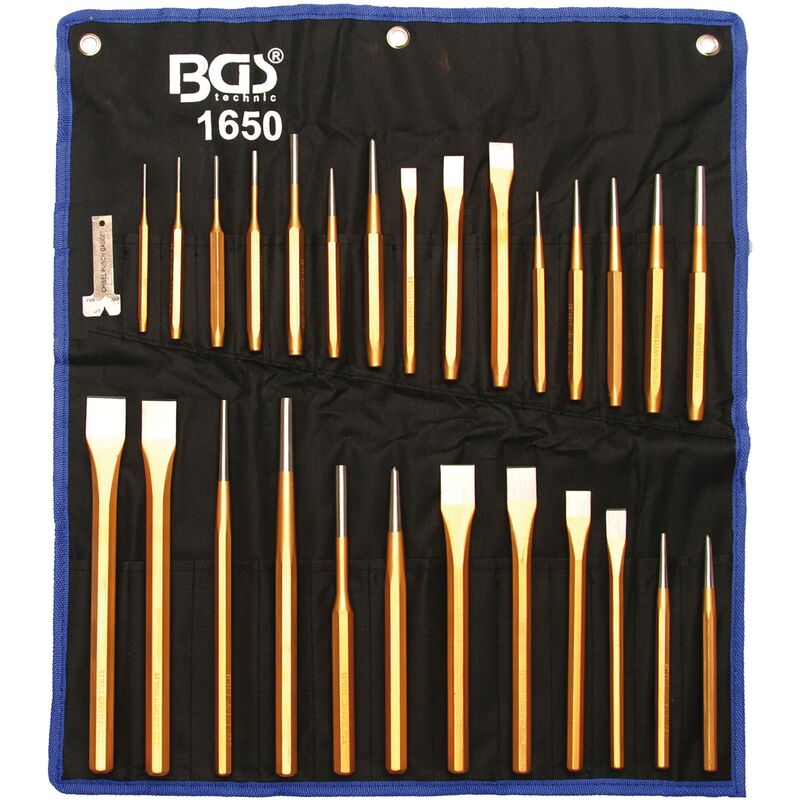 foto del prodotto bgs technic serie di scalpelli e punzoni per freni 28 pz.