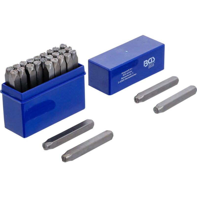 foto del prodotto bgs technic set 27 punzoni alfabeto per marcatura bgs lettere 6 mm