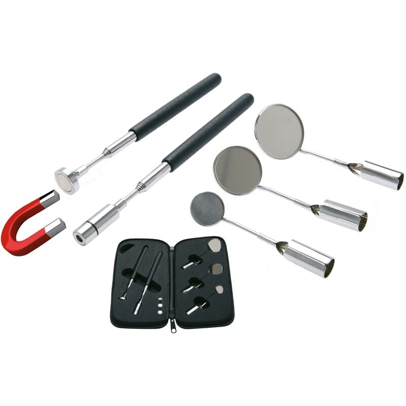 foto del prodotto bgs technic set aste magnetiche a led e specchietto di ispezione