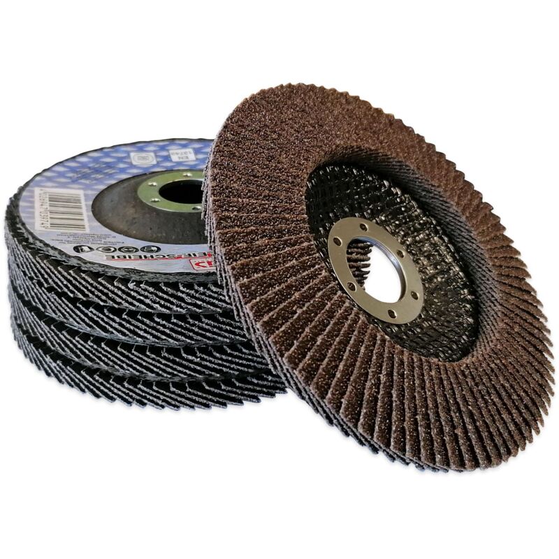 foto del prodotto bgs technic set di 5 dischi lamellari 125 mm grano 60 per smerigliatrice