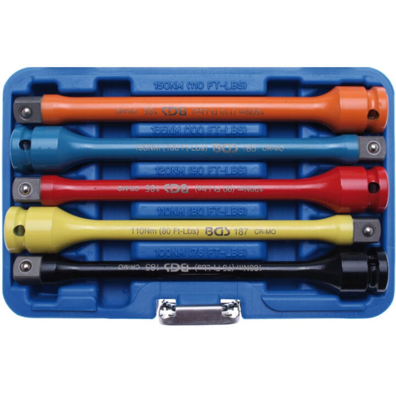 foto del prodotto bgs technic set di 5 prolunghe di torsione per avvitatore a impulsi con limitazione di coppia